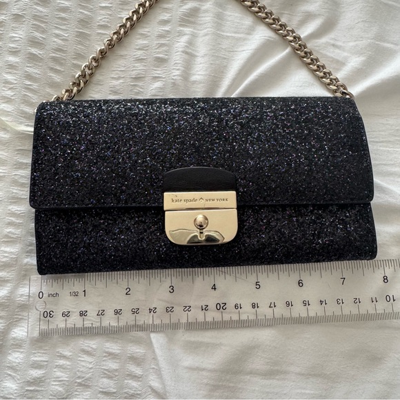 Kate Spade New York Sunset Lane Milou Black Glitter Clutch - Picture 5 of 10